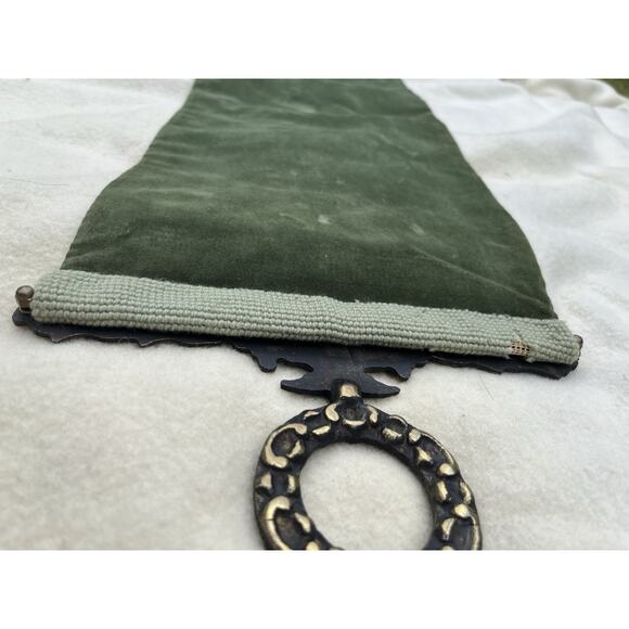 Tapestry Floral Wool Needlepoint Bell Pull Wall Hanging 66x9 Brass Hardware VTG - Picture 16 of 16